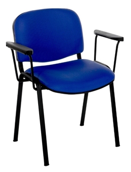 F1BARMS Stackable Chair With Arms - Black Frame 