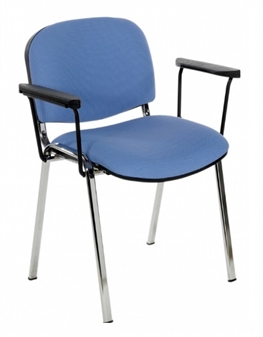 F1CARMS Stackable Chair With Arms - Chrome Frame