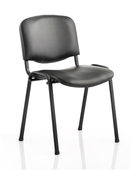 Vinyl Stacking Chair - Black Frame Black Vinyl