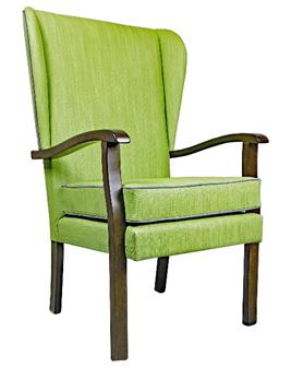 Athena Lounge Wing Chair Wooden Arms