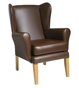 Fast Delivery York Wing Chair Coffee Bean Vinyl