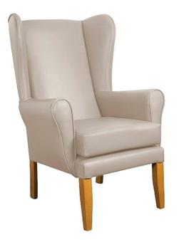 Fast Delivery Harrogate High Back Wing Chair Putty Vinyl