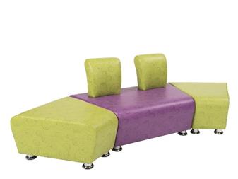 SINUOUS Double Angled With Back Two Tone Upholstery + 2 x Single Angled