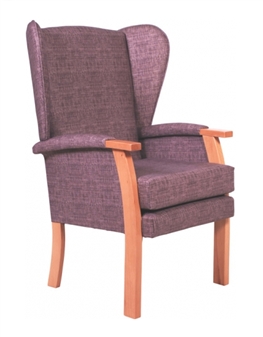 Bruges High Back Chair Upholstered Arms, Filled Sides & Wings