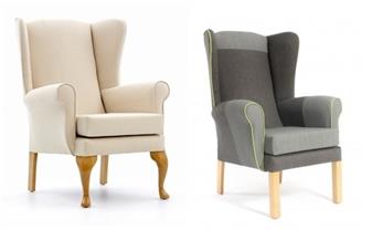Alexander High Back Wing Chairs Queen Anne Leg & Straight Leg