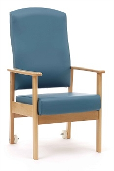 Cambridge High Back Patient Arm Chair (Shown With Optional Housekeeping Wheels)