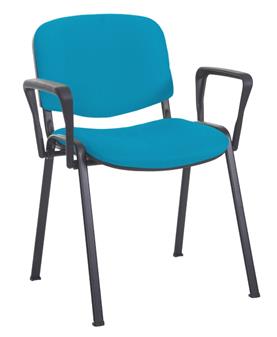 Ecton Stacking Chair With Arms - Black Frame