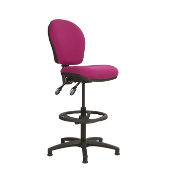 Ascot Medium Back Draughtsman Chair - Black Nylon Footring