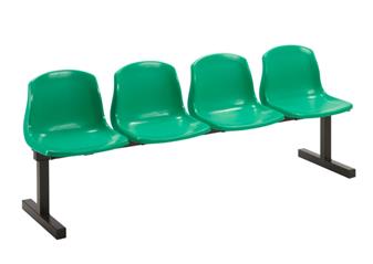 Marko Beam Seating - 4-Seater With Green Seats