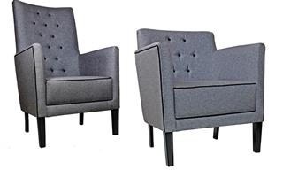 Artemis Lounge Chairs With Button Back & Piping