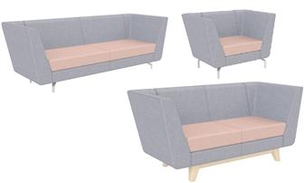 Lily Armhchair, Two Seater & Three Seater Sofas In Dual Tone Upholstery