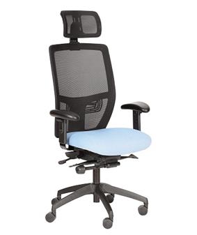 Posturemax Cool Premium Task Chair 24 + Headrest - Adjustable Arms & Standard Black Base