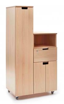 Hospital Bedside Cabinet - Shelf, Drawer, Cupboard + Wardrobe (Wardrobe To The Left As You Face The Front)