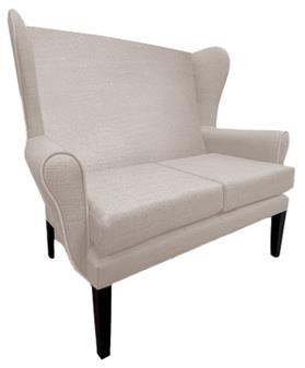 Harrogate Two Seater High Back Sofa In Gracleands Silver Fabric