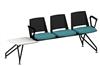 Versit Beam Seat With Colour Vinyl Seating White Laminate Table/ Black Frame/Arms Each End Of The Beam