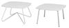 Wayvee Curved & Straight Leg Tables White Top Bright Epoxy Chrome Legs