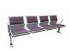 Tala Standard Beam With Upholstered Seats & Back With Arms & Floor Fixed Legs