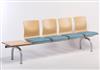 4 Seater Beam With Optional Beech Table & Optional Silver Round  Legs