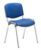 Blue PU Stacking Chair - Chrome Frame