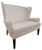 Harrogate Two Seater High Back Sofa In Gracleands Silver Fabric