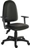 Ergo Twin Lever high Back Operator Chair -Black PU + Adj Arms